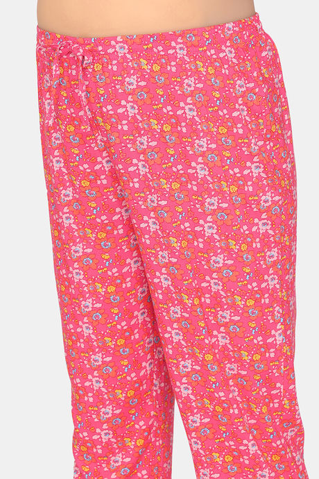 Zivame Maternity Floral Pop Woven Pyjama Set - Coral Paradise — image 6